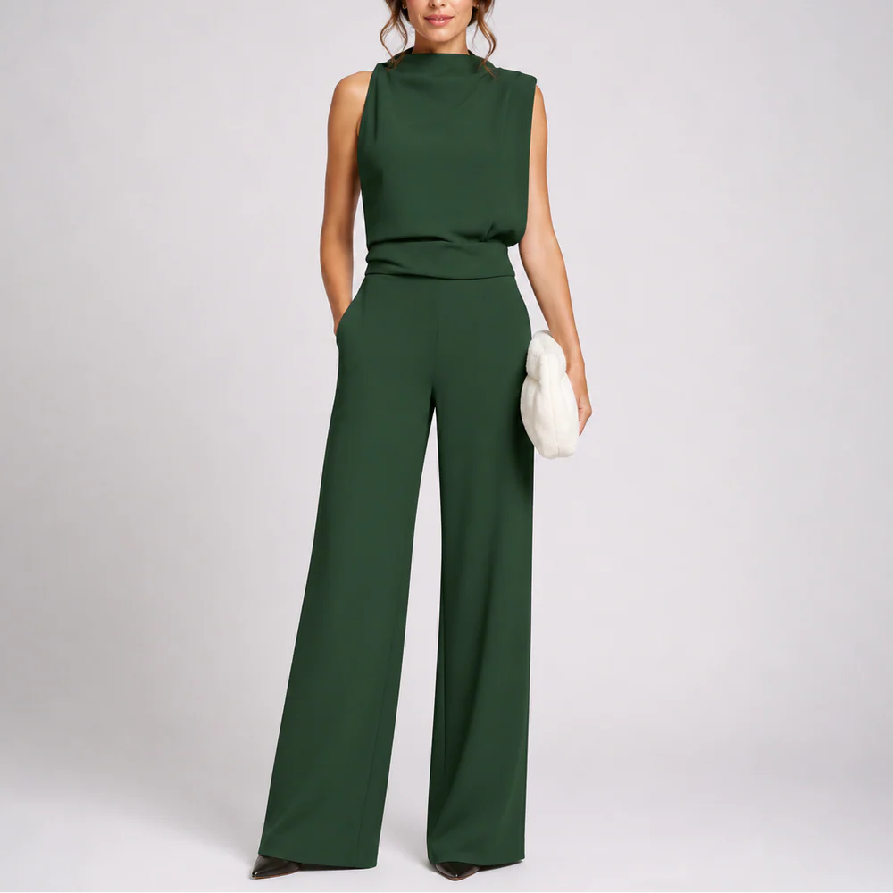 Ærmeløs jumpsuit med brede ben til kvinder