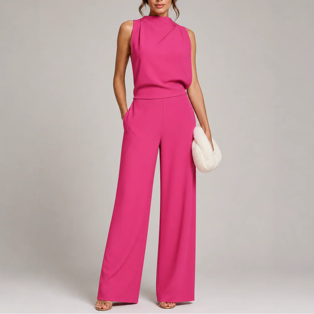Ærmeløs jumpsuit med brede ben til kvinder
