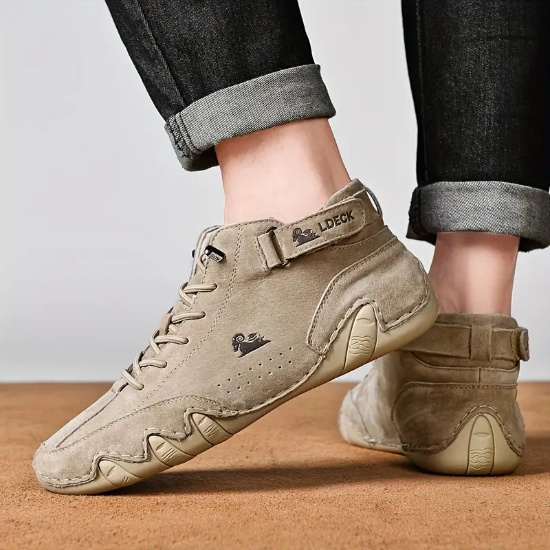 Men's Waterproof High-Top Shoes | Weather Resistant Street Style Boots with Elastic Closure and Durable Rubber Sole