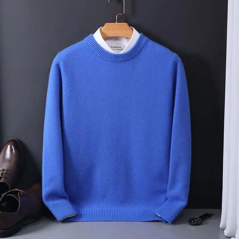 Maglione da uomo in maglia morbida | Comodo maglione girocollo da indossare tutti i giorni | Maglione casual lavabile in lavatrice