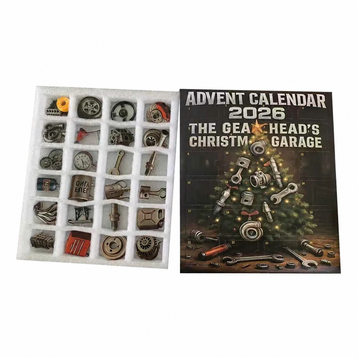El calendario de Adviento «El garaje navideño de Gearhead 2026»: caja sorpresa de 24 días con temática de herramientas para los amantes del motor y las vacaciones de bricolaje