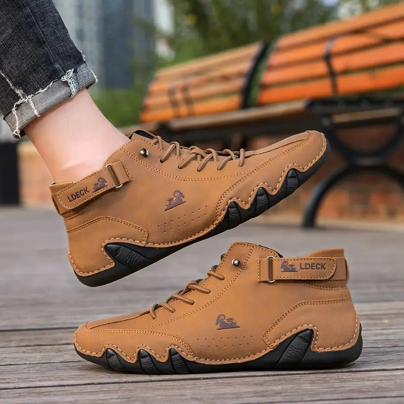 Men's Waterproof High-Top Shoes | Weather Resistant Street Style Boots with Elastic Closure and Durable Rubber Sole