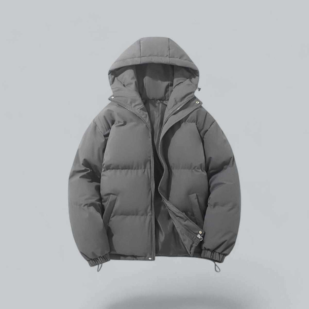 Chaqueta parka de invierno para hombre | Abrigo acolchado con capucha, puños cortavientos y bolsillos seguros para una protección cálida en el día a día