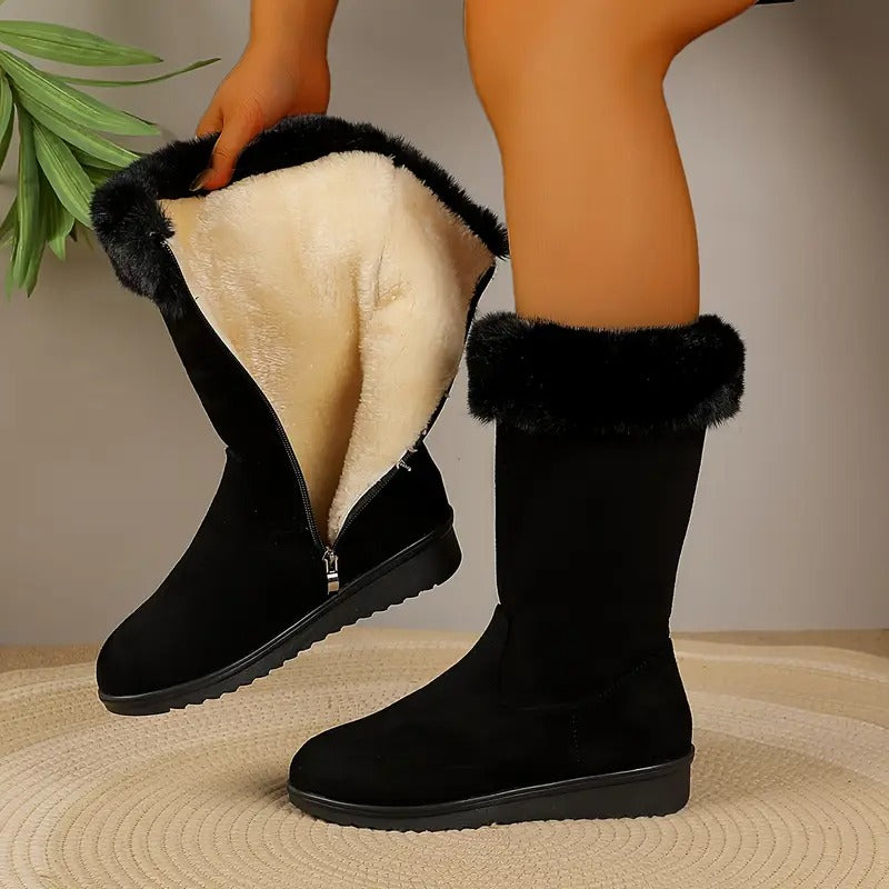 Botas ortopédicas de piel para mujer | Botines con soporte para el arco, ideales para caminar | Botas de invierno impermeables y ligeras con forro cálido