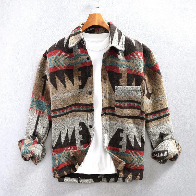 Long Sleeve Patterned Shirt for Men - Image 3