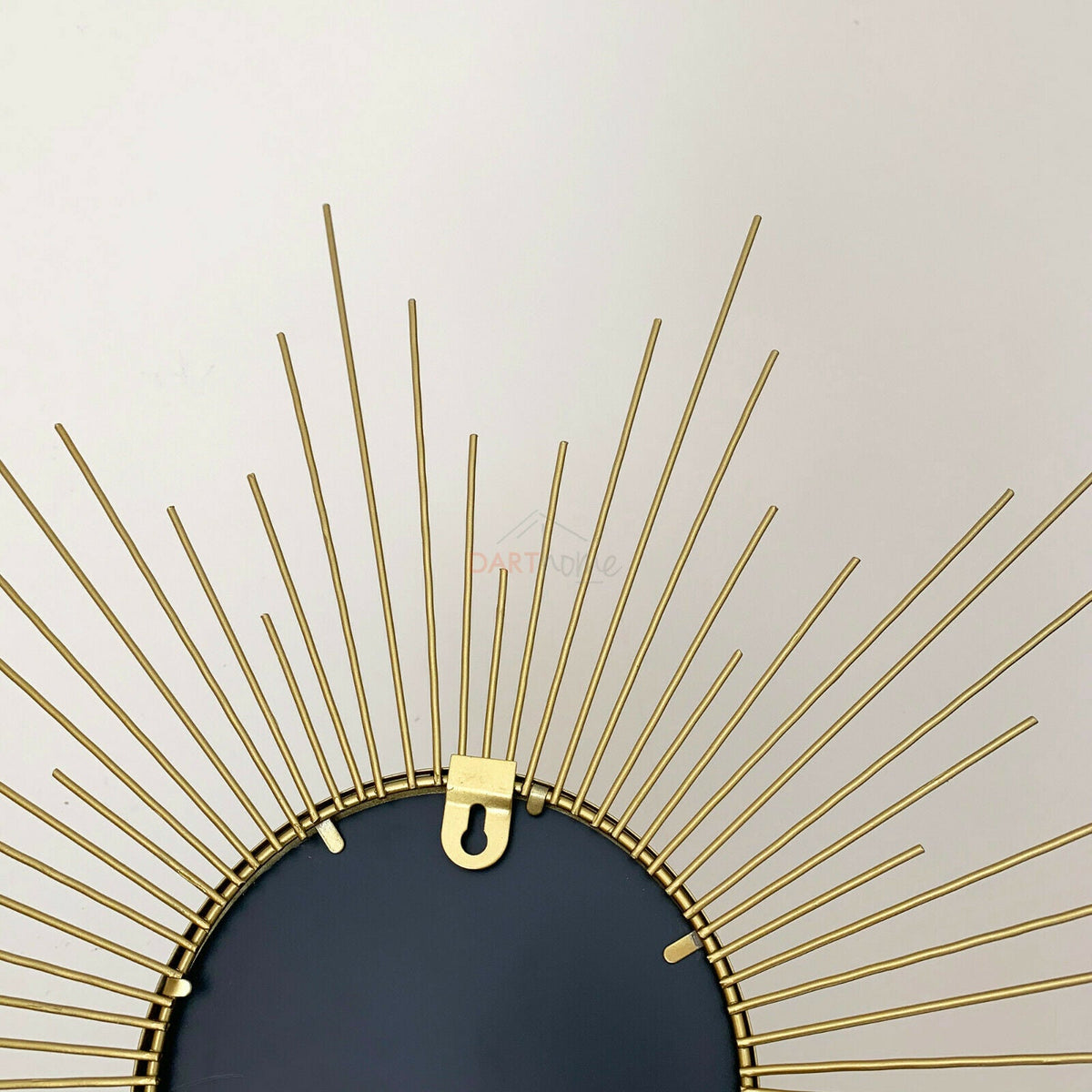 Oglindă de perete rotundă cu efect „Sunburst” | Oglindă decorativă din sârmă metalică pentru sufragerie și șemineu | Obiect decorativ de perete pentru casă