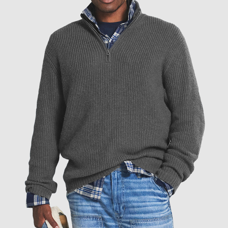 Quarter-Zip Knit Sweater for Men - Image 7