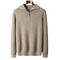 Ribbet sweater med halv lynlås til mænd