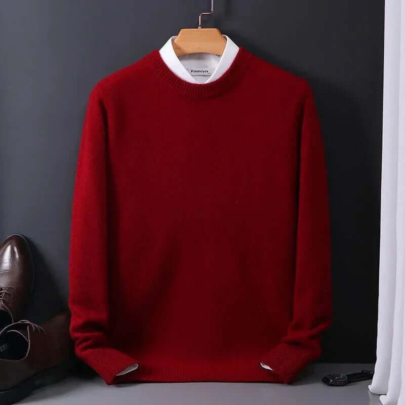 Maglione da uomo in maglia morbida | Comodo maglione girocollo da indossare tutti i giorni | Maglione casual lavabile in lavatrice