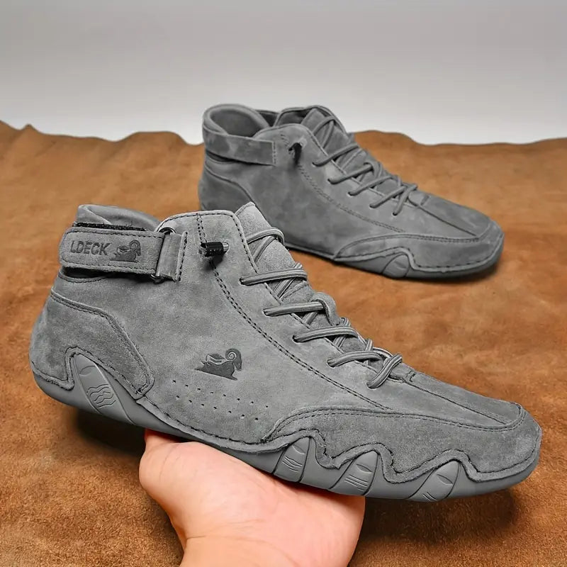 Men's Waterproof High-Top Shoes | Weather Resistant Street Style Boots with Elastic Closure and Durable Rubber Sole