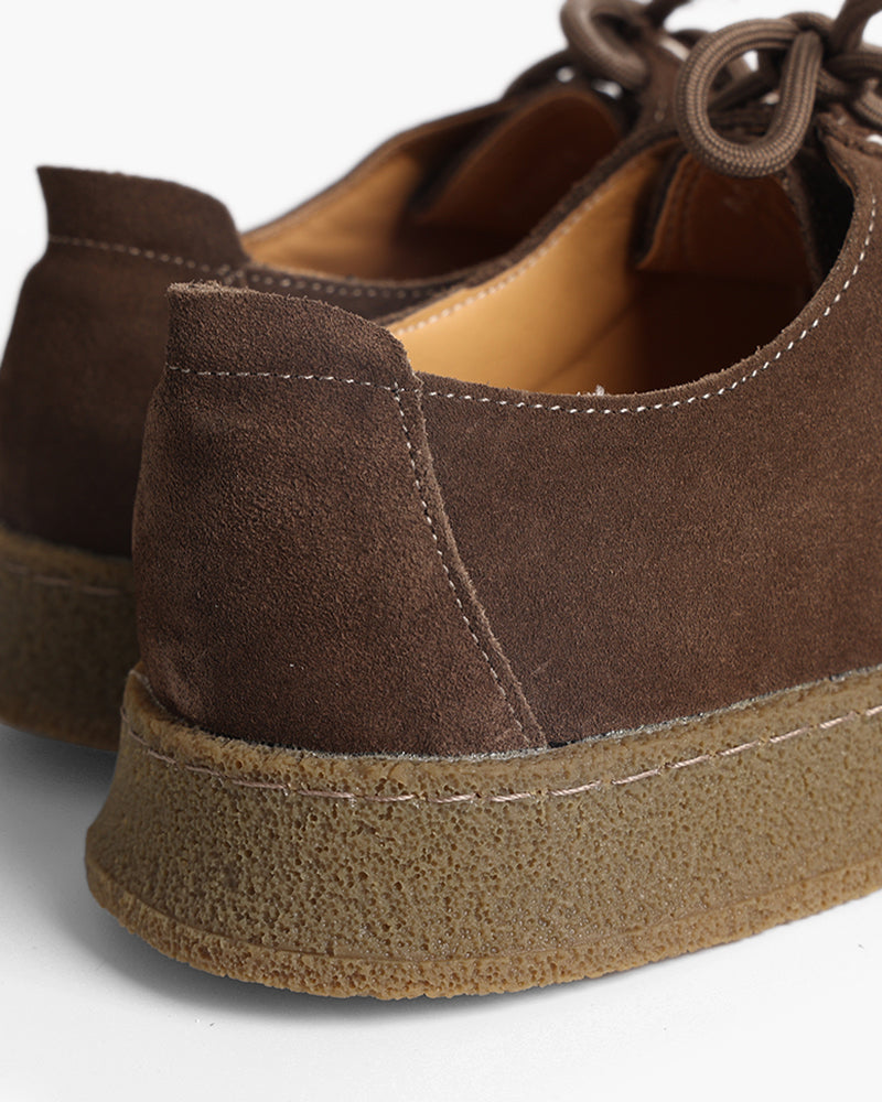 Mocasines de ante para hombre con suela de crepé | Zapatos informales con cordones y costuras en contraste | Mocasines cómodos cosidos a mano