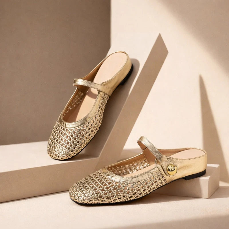 Women’s Woven Metallic Flats