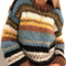 Maglione girocollo a righe da donna