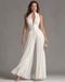 Women's Halter Neck Pleated Jumpsuit | Wide Leg Sleeveless One-Piece for Formal Events and Sophisticated Occasions