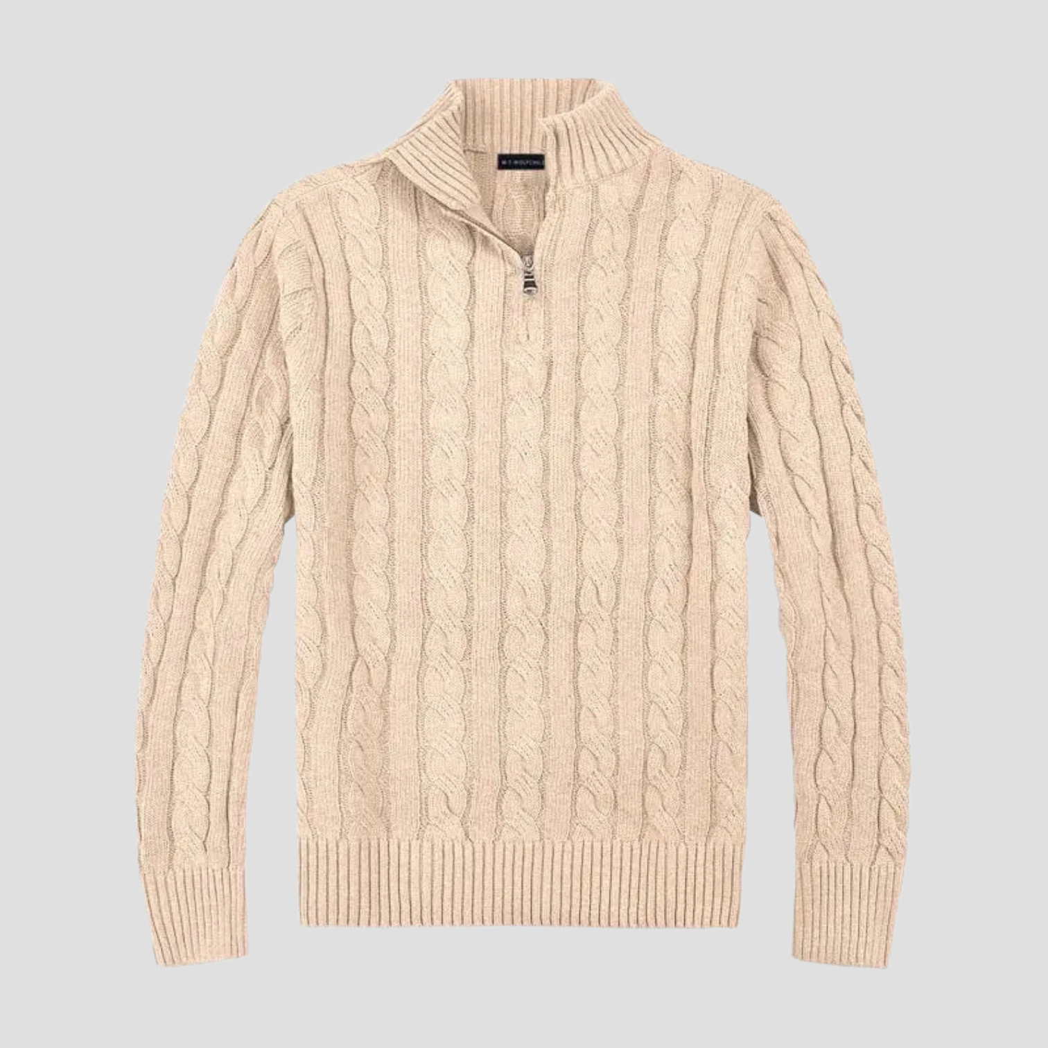 Pull en maille demi-zip pour homme - La maille câblée intemporelle rencontre la sophistication moderne