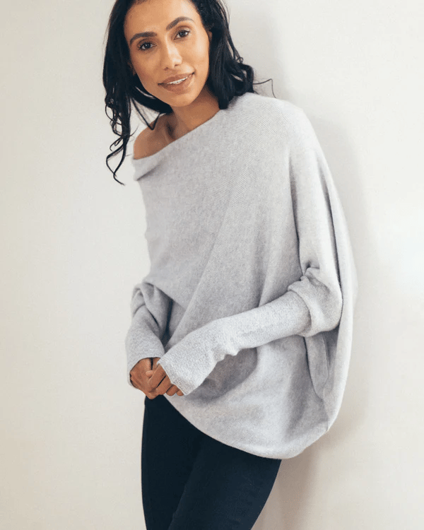 Jersey asimétrico | Mezcla de cachemira | Elegante y cómodo