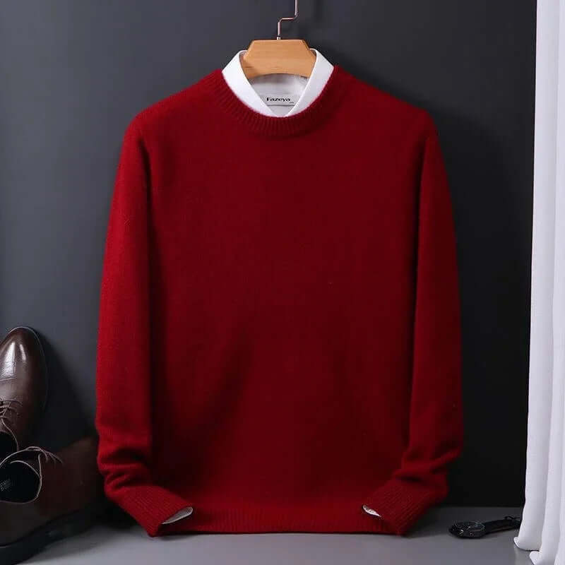 Maglione da uomo in maglia morbida | Comodo maglione girocollo da indossare tutti i giorni | Maglione casual lavabile in lavatrice