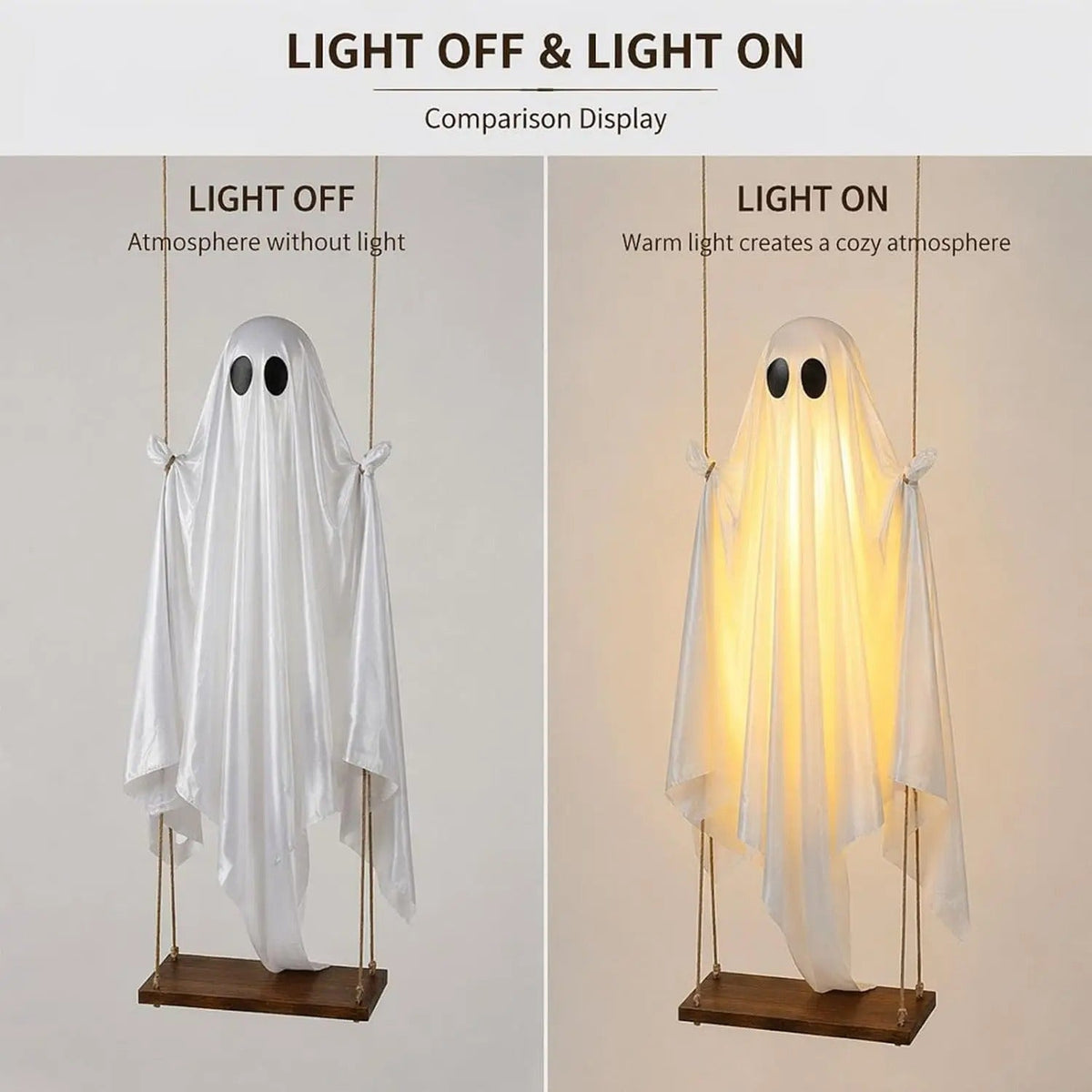 Osvětlená houpající se strašidelná halloweenská venkovní dekorace