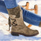Waterproof women's snow boots - mid-height winter boots with non-slip soles