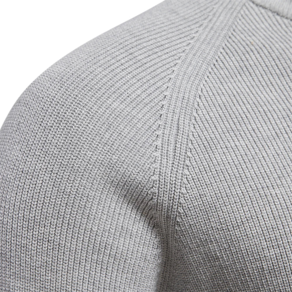 Half-Zip Ribbed Knit Sweater for Men - Image 9