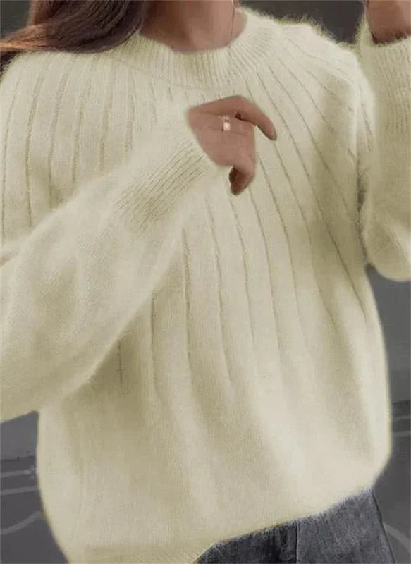 Ribbed Crew Neck Sweater for Women - Image 2
