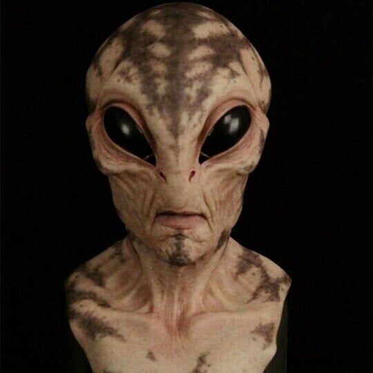 Realistická maska mimozemšťana pro halloweenské kostýmy | Prodyšná latexová maska zakrývající celou hlavu pro sci-fi cosplay a tématické večírky