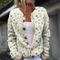 Cardigan cu nasturi și imprimeu floral pentru femei