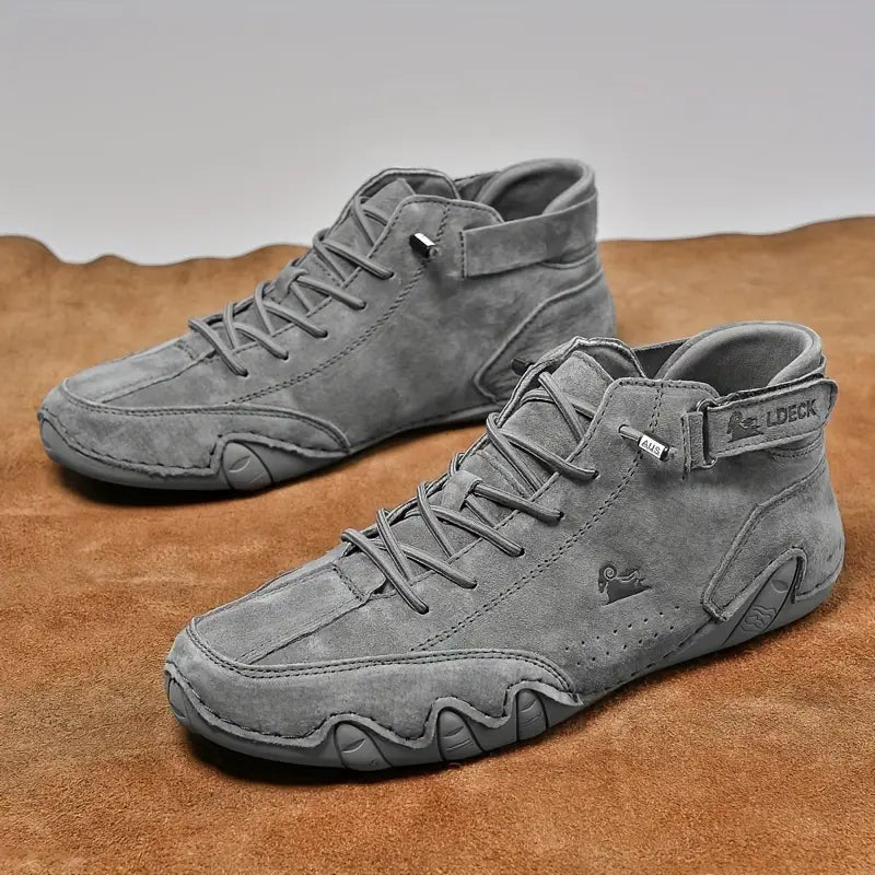 Men's Waterproof High-Top Shoes | Weather Resistant Street Style Boots with Elastic Closure and Durable Rubber Sole