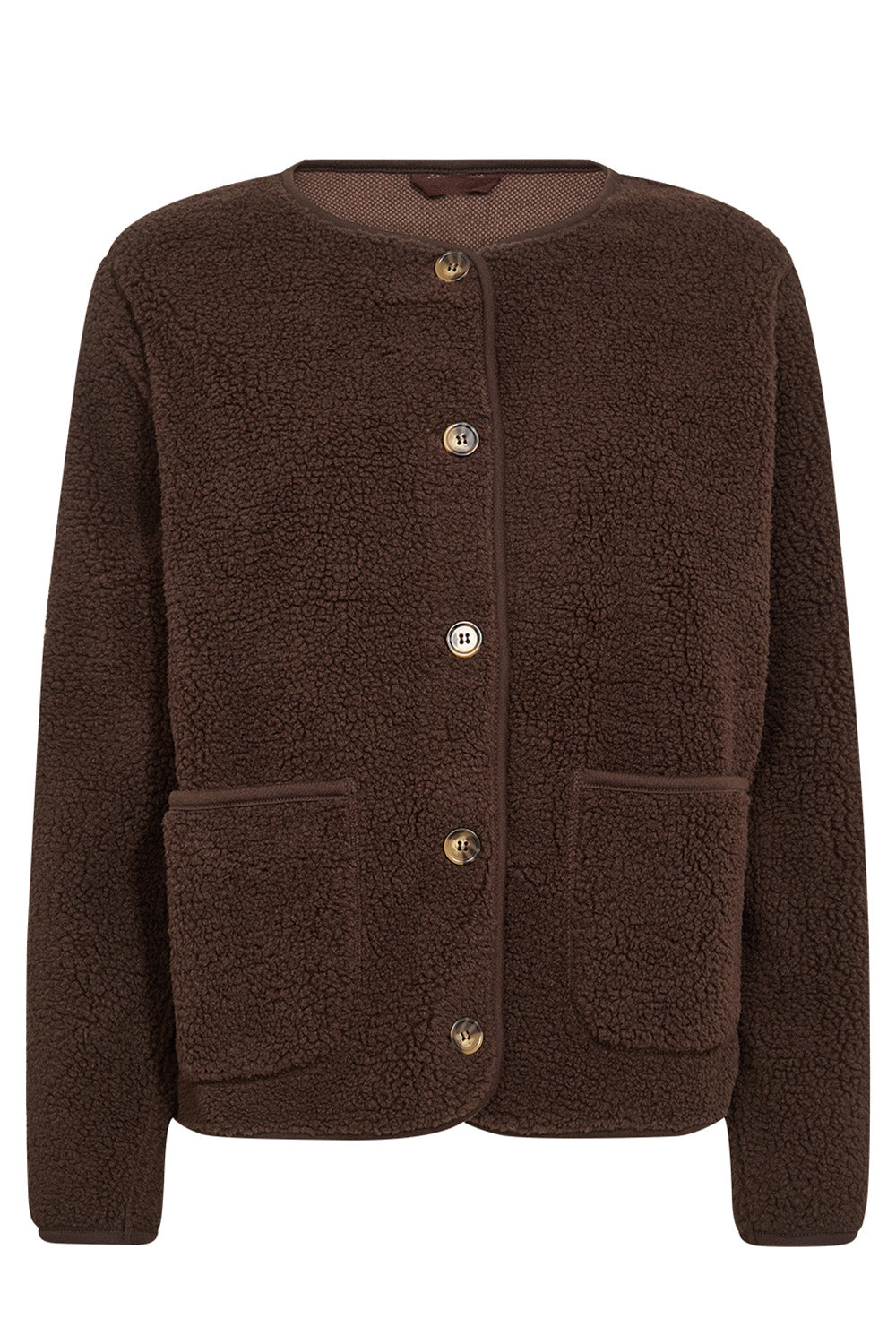 Sherpa Collarless Jacket for Women - Image 9