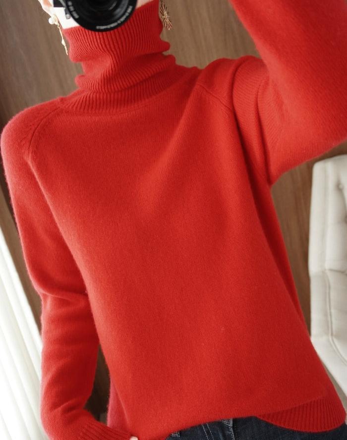 Pulover din cașmir pentru femei | Pulover din tricot moale pentru iarnă | Pulover ușor și călduros, cu design clasic și croială confortabilă