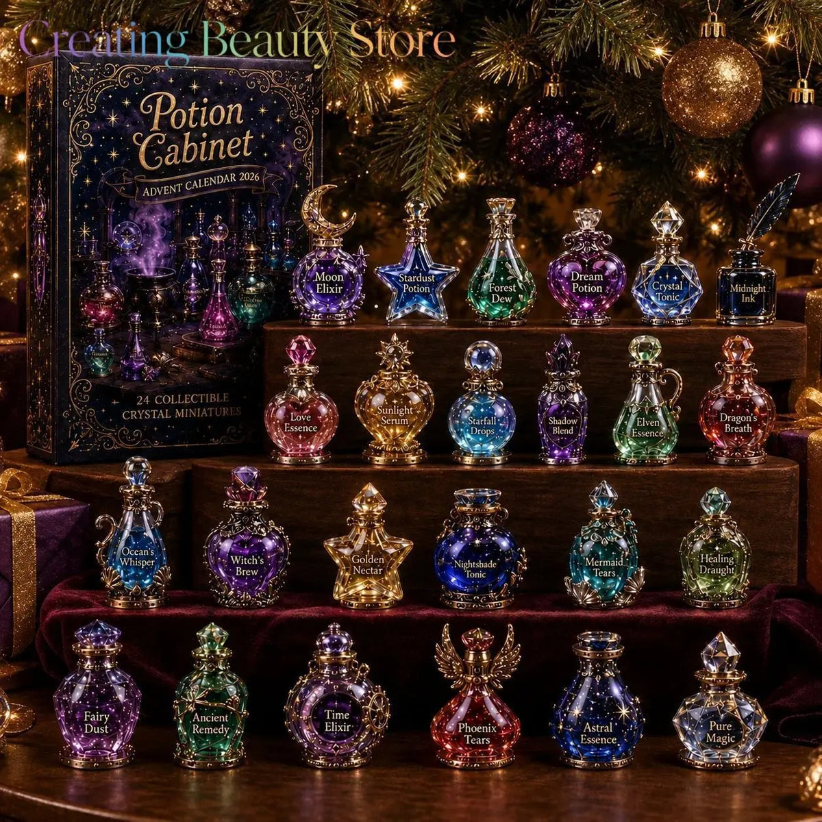 2026 Magic Animal-julekalender – Christmas Crystal-serien – Kalender-blindbox
