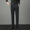 Men's Slim Fit Trousers | Straight Leg Dress Pants for Formal Wear | Comfortable Mid-Rise Stretch Trousers for Autumn