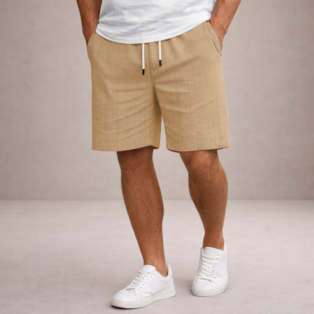 Pantalones cortos de lino para hombre | Pantalones cortos informales de verano, de corte regular y transpirables | Pantalones cortos ligeros de corte holgado para la playa y actividades al aire libre