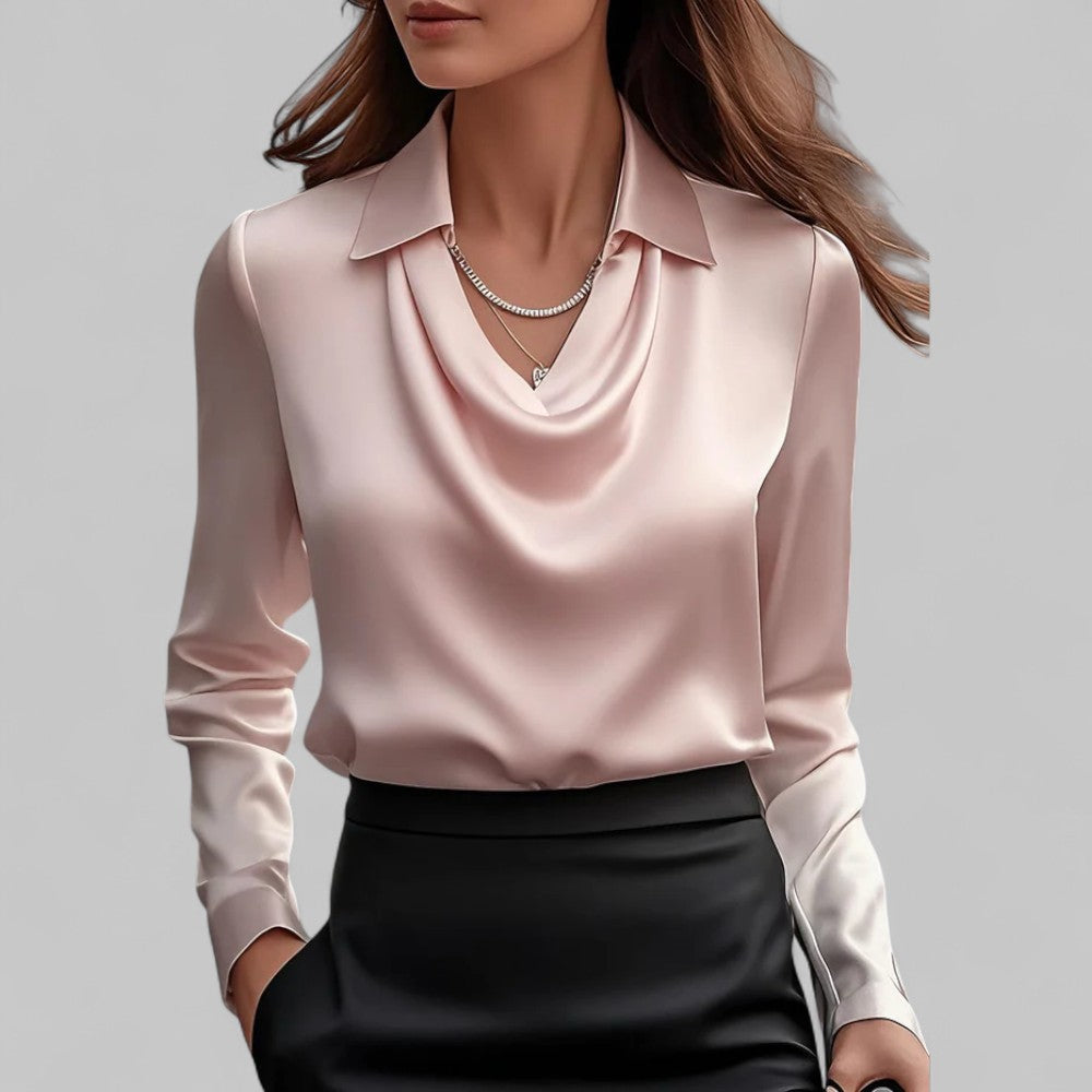 Long Sleeve Collared Blouse for Women - Image 3