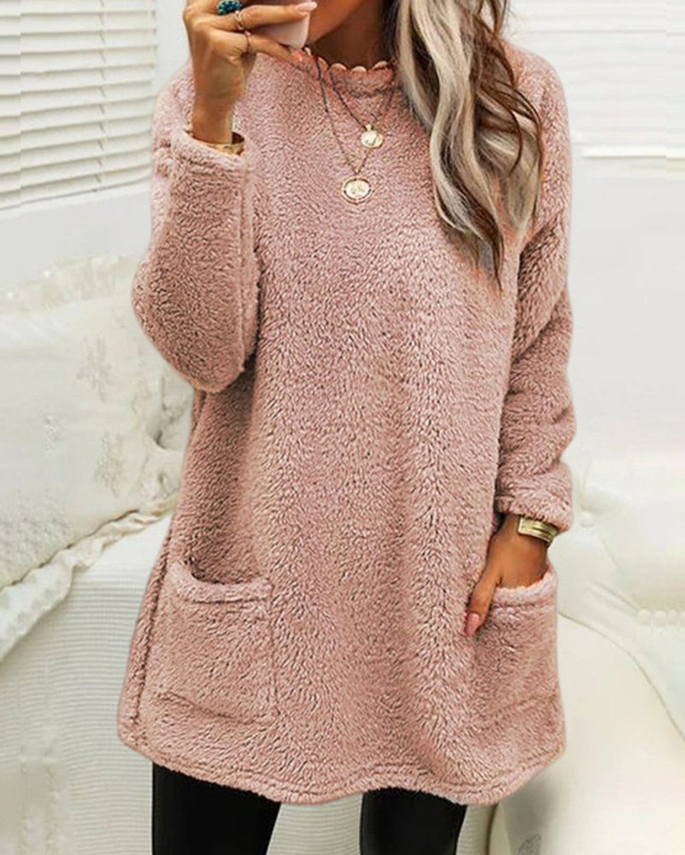 Varm lang sweater til kvinder