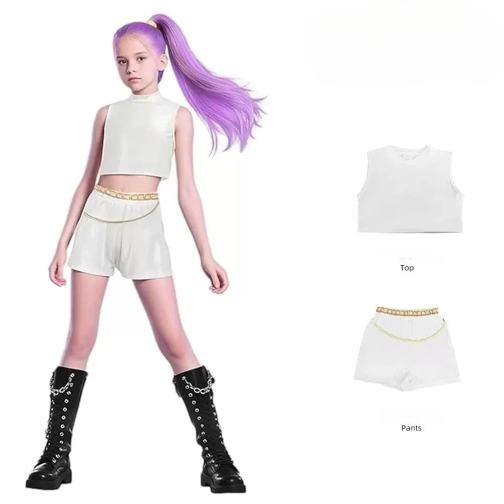 Conjunto de disfraz de cosplay de Zoey para niñas – Disfraz de Halloween de la serie «Demon Hunters» de K-Pop para juegos de rol