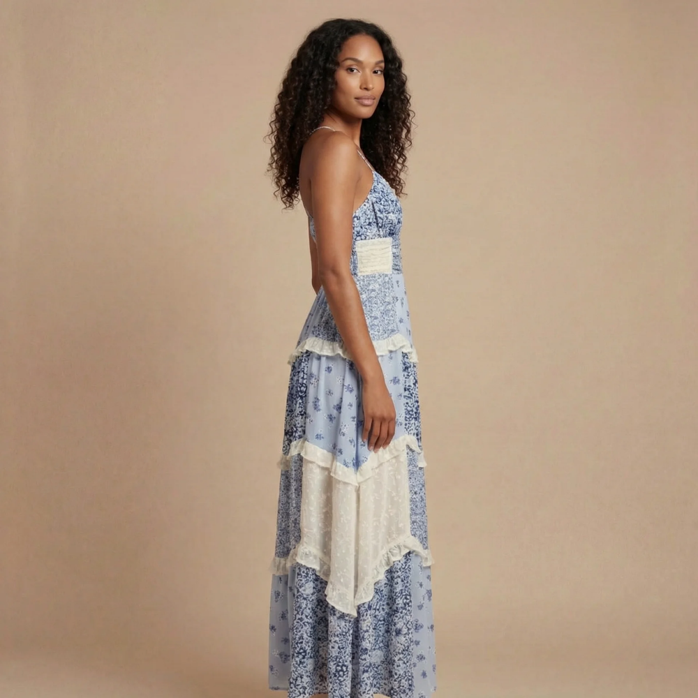 Women's Wedding Guest Floral V Neck Maxi Dress - product image 2