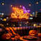 Letrero de neón LED «Trick or Treat» con murciélago, alimentado por USB – Lámpara de pared de Halloween para fiestas, el hogar y decoración festiva