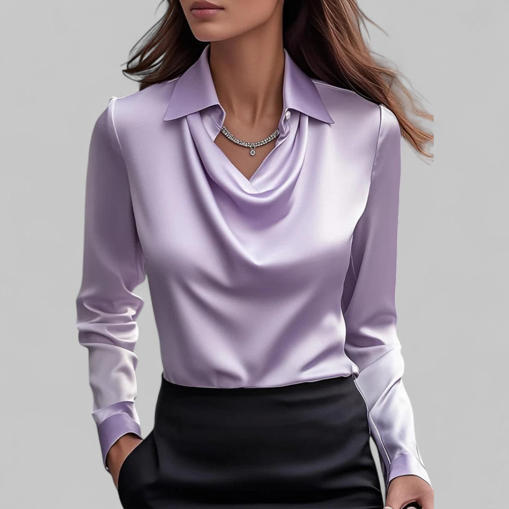Long Sleeve Collared Blouse for Women - Image 4