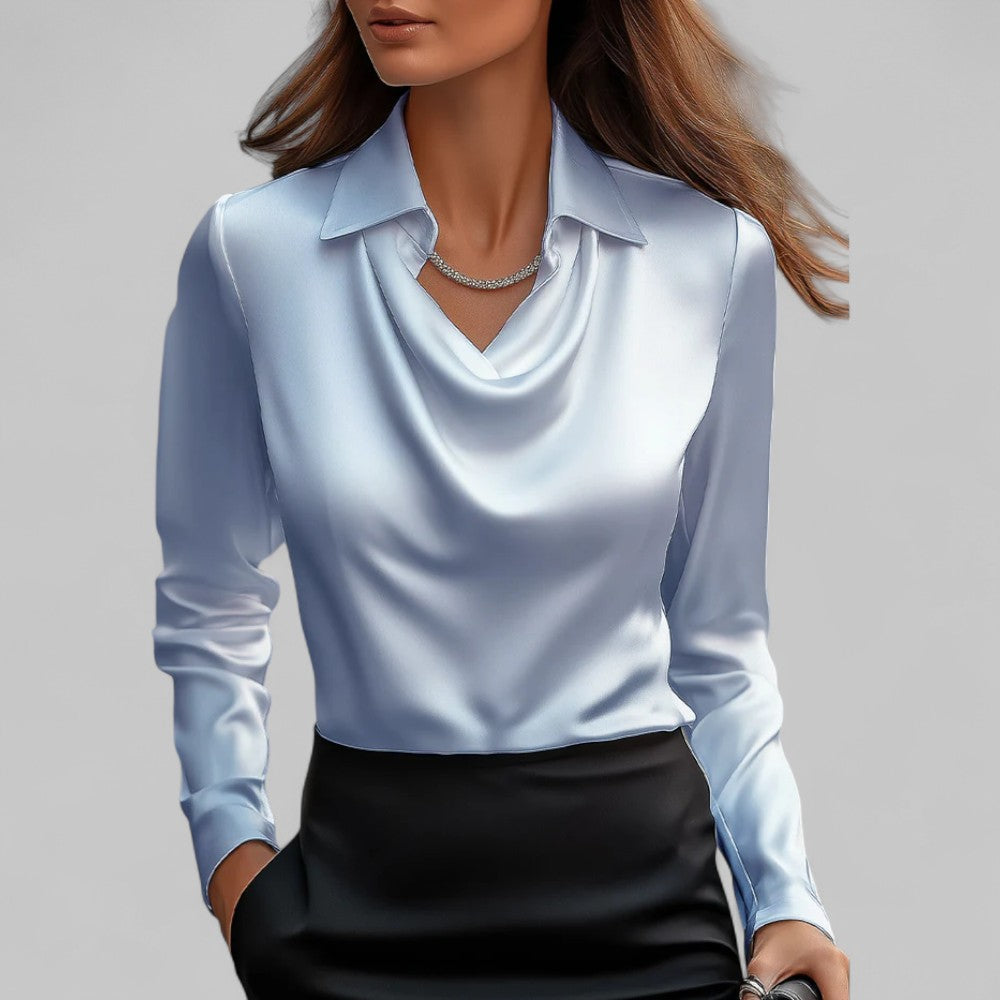 Long Sleeve Collared Blouse for Women - Image 6
