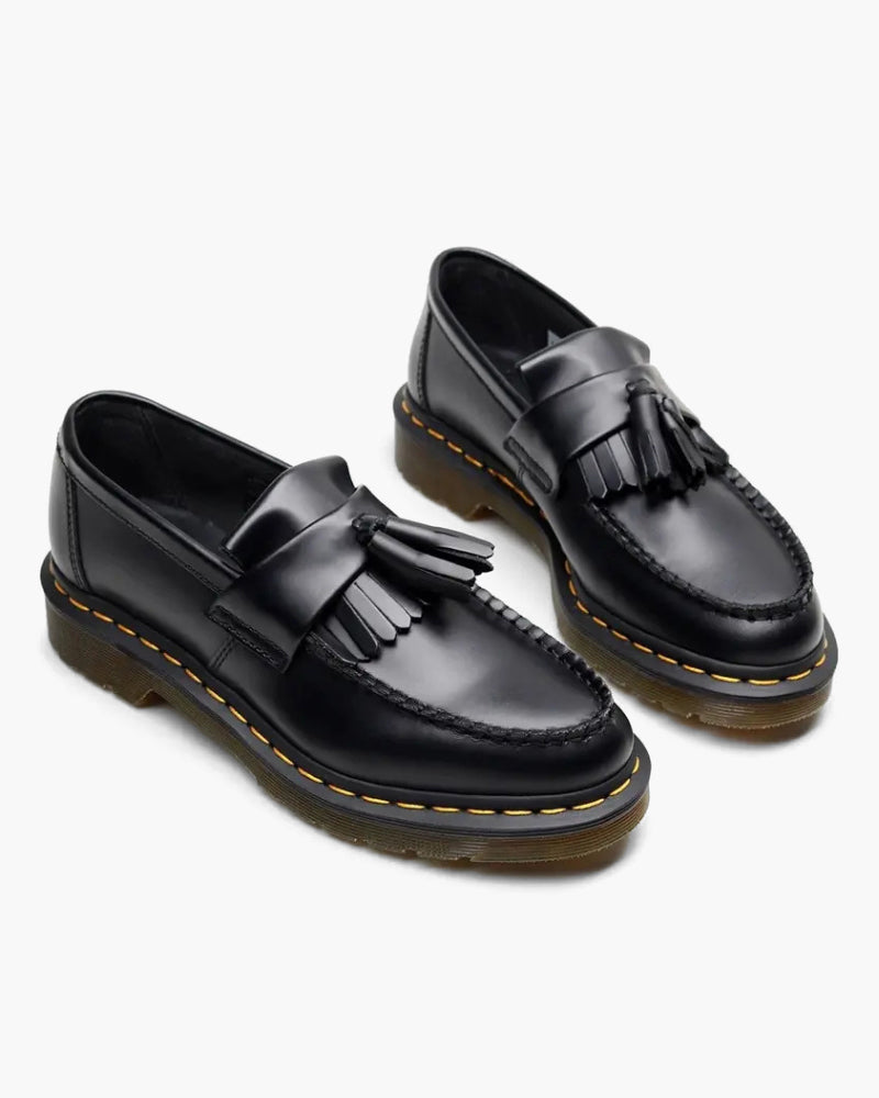 Mocassins à pompons en cuir pour homme avec semelle crantée | Chaussures à enfiler à franges épaisses | Chaussures de ville en cuir véritable avec semelle profilée