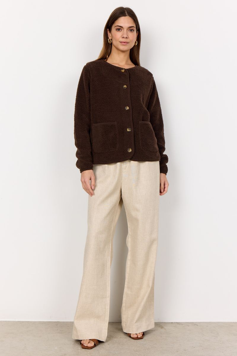 Sherpa Collarless Jacket for Women - Image 7
