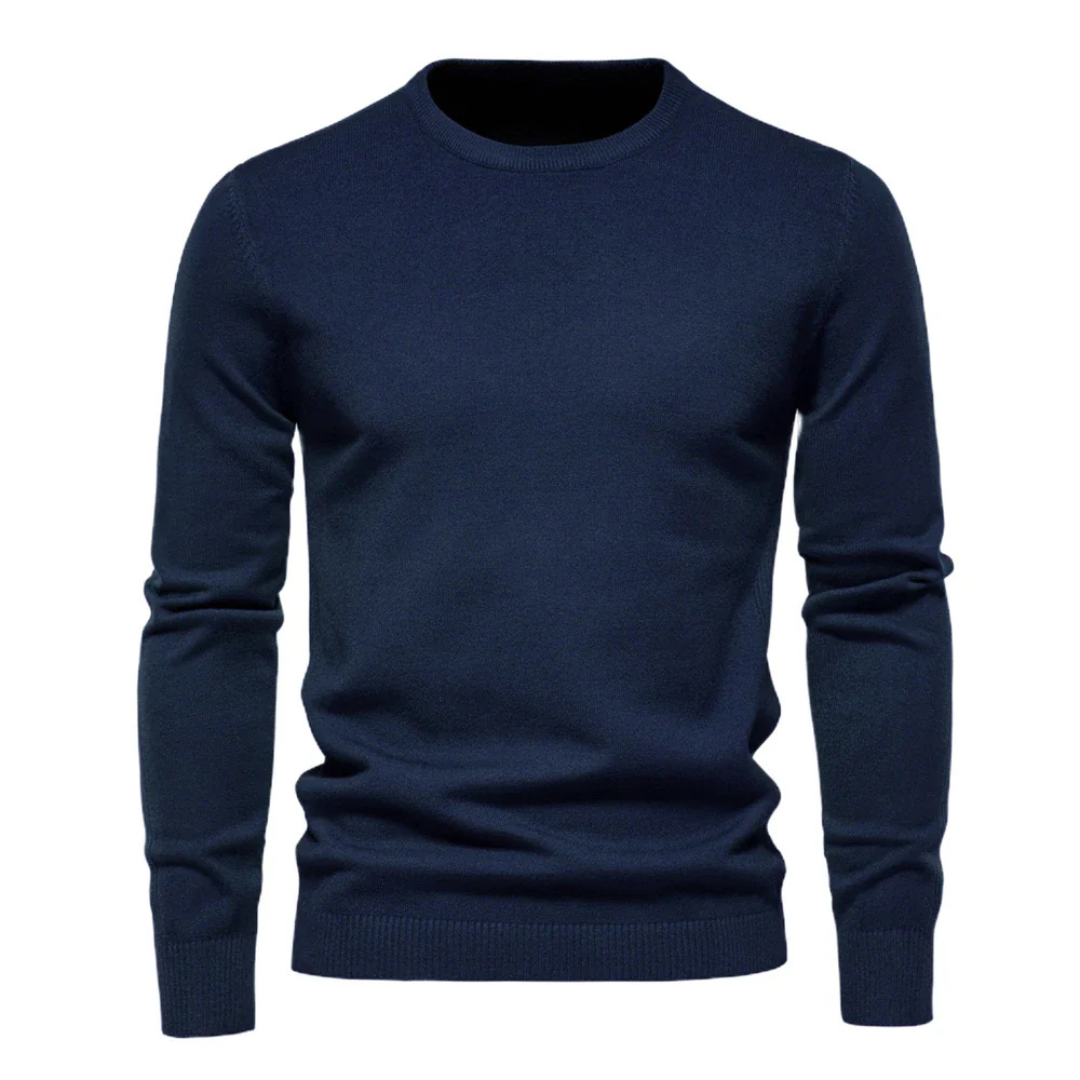 Klassisk herre-trøje med rund hals | Elegant slim fit