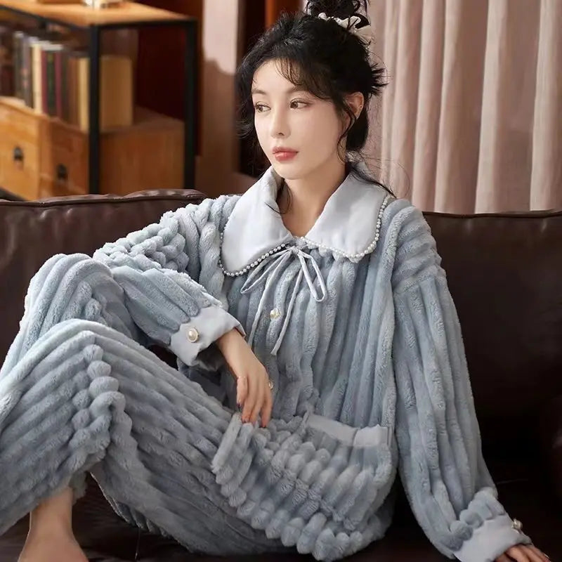 Pyjama en flanelle chaud et élégant - Nika