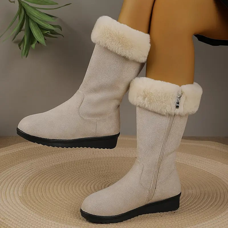 Botas ortopédicas de piel para mujer | Botines con soporte para el arco, ideales para caminar | Botas de invierno impermeables y ligeras con forro cálido