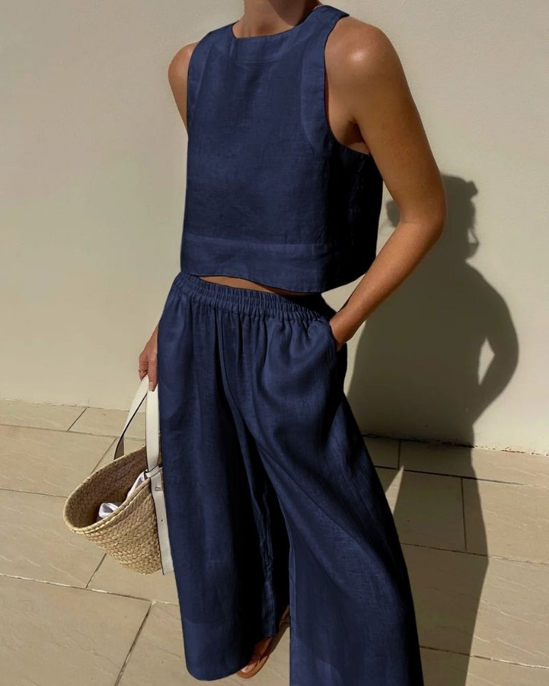 Women's Set - Elegant and Comfortable Linen Set with Slimming Cut