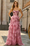 Women’s Flora Floral Tiered Ruffle Corset Maxi Dress