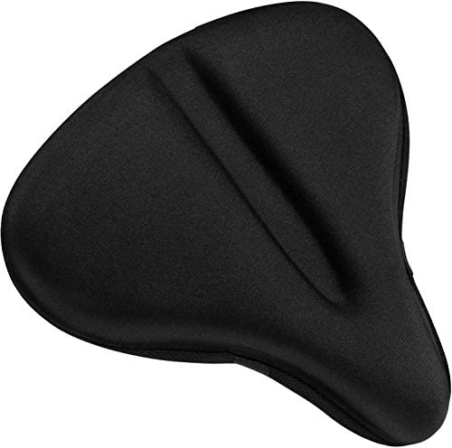 Wide gel bike seat cover fits spinning stationary bikes