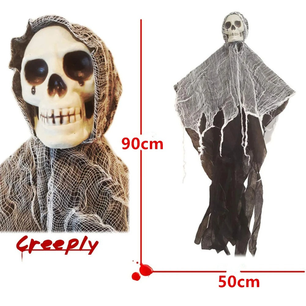 Závěsná halloweenská dekorace – kostlivec-duch