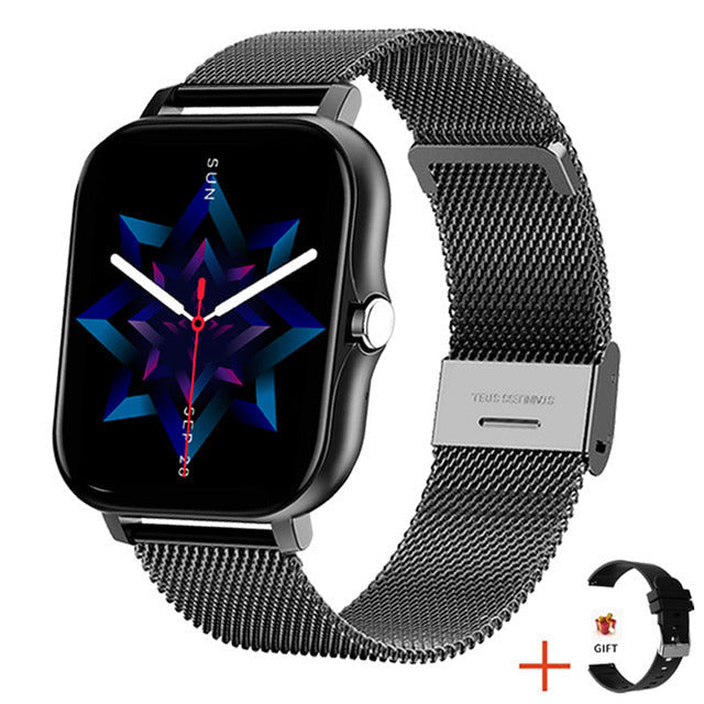 Dámske inteligentné hodinky s fitness trackerom a meraním srdcového tepu – tenké zdravotné hodinky pre iOS a Android – vodotesné podľa normy IP67